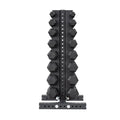 5-40 LB Rubber Hex Dumbbell Set with Vertical Storage Rack (8 Pairs) U5