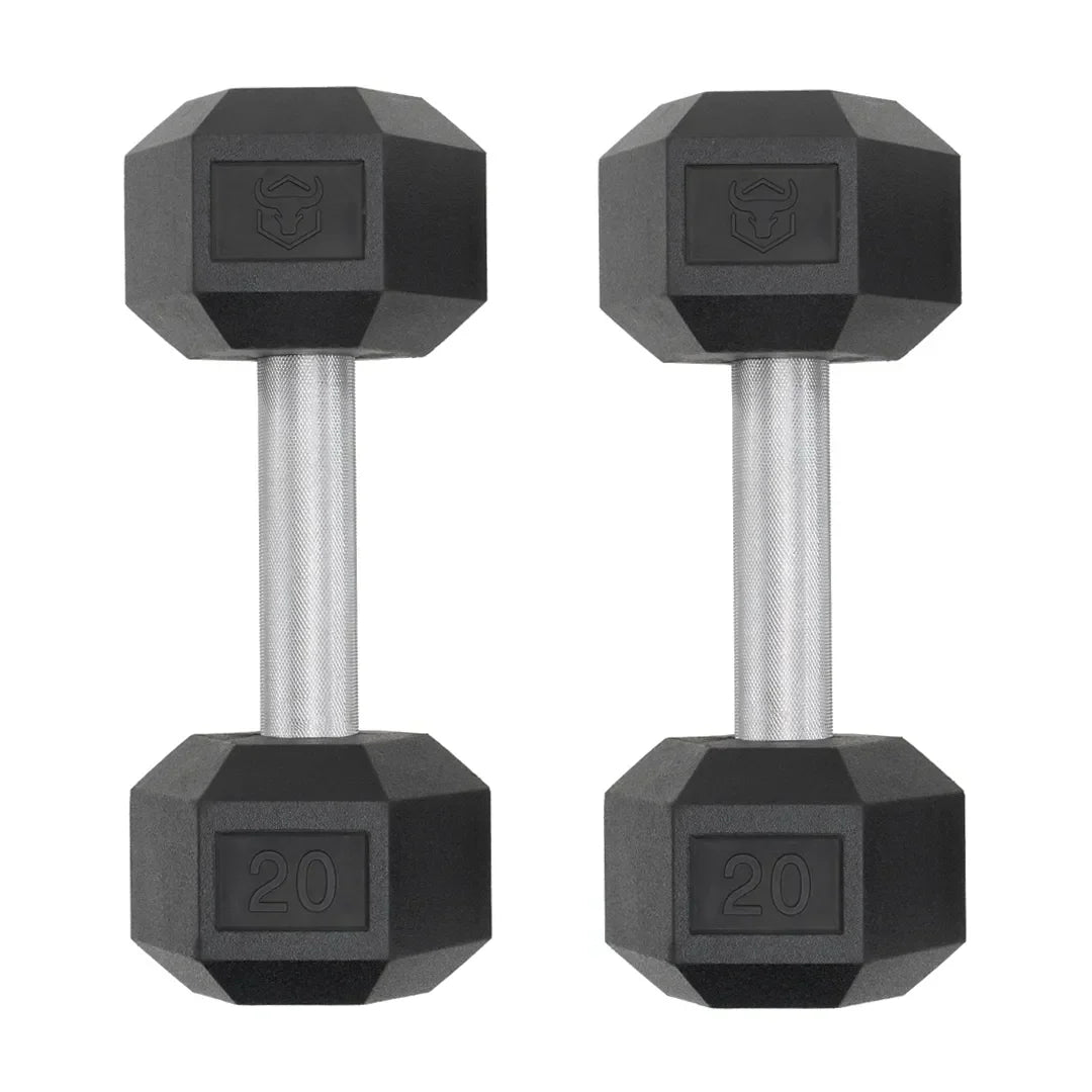 Rubber Hex Dumbbells & Sets (LB) A3