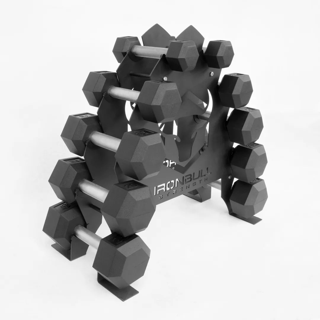 Hex Dumbbell Set with Rack | 5-25LB + A-Frame A6